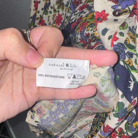 Natural Life Georgia Floral Patchwork Shirt Dress | Size L | NWOT - Picture 9 of 9